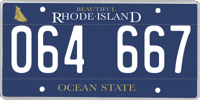 RI license plate 064667