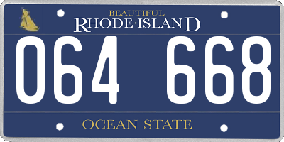 RI license plate 064668