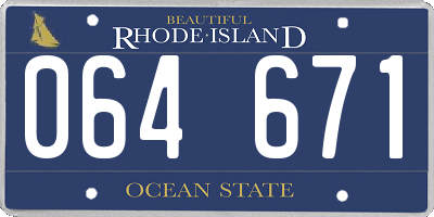 RI license plate 064671