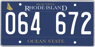 RI license plate 064672