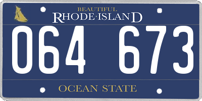 RI license plate 064673