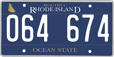 RI license plate 064674