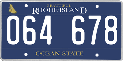 RI license plate 064678