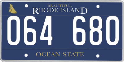 RI license plate 064680