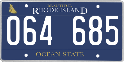 RI license plate 064685