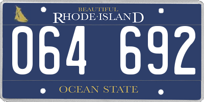 RI license plate 064692