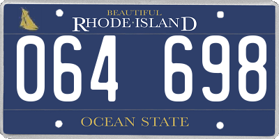 RI license plate 064698