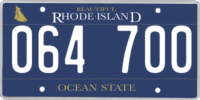 RI license plate 064700