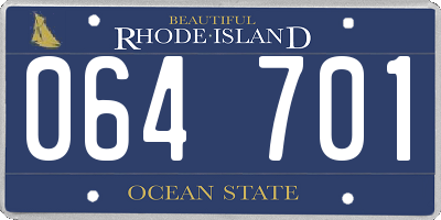 RI license plate 064701