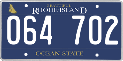 RI license plate 064702