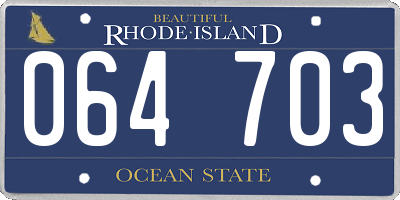 RI license plate 064703