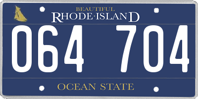 RI license plate 064704