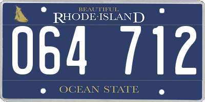 RI license plate 064712