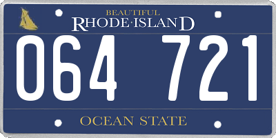 RI license plate 064721