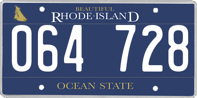 RI license plate 064728
