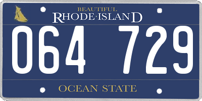 RI license plate 064729