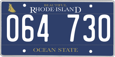 RI license plate 064730