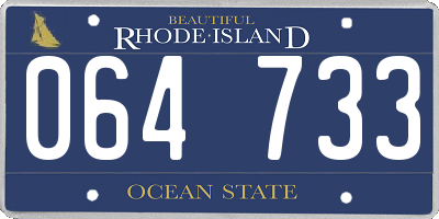 RI license plate 064733