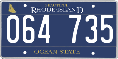 RI license plate 064735