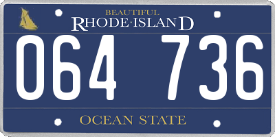 RI license plate 064736