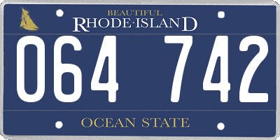 RI license plate 064742