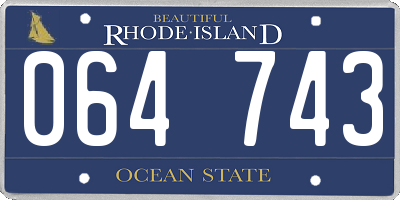 RI license plate 064743