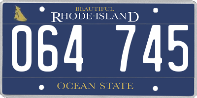 RI license plate 064745