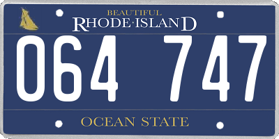 RI license plate 064747