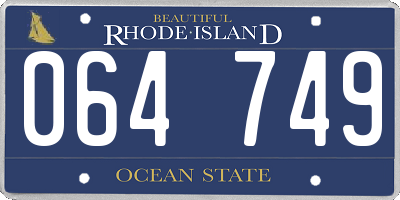 RI license plate 064749