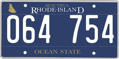RI license plate 064754