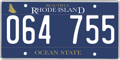 RI license plate 064755