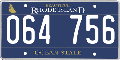 RI license plate 064756