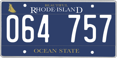 RI license plate 064757