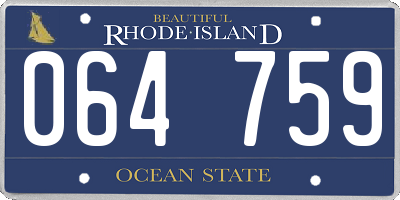 RI license plate 064759
