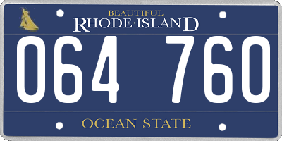 RI license plate 064760