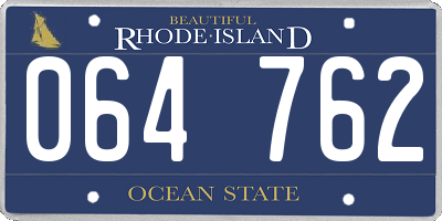 RI license plate 064762