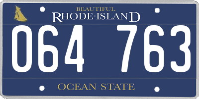 RI license plate 064763