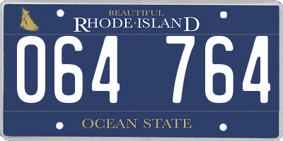 RI license plate 064764