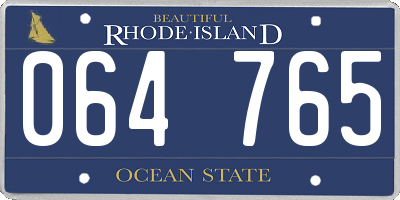 RI license plate 064765