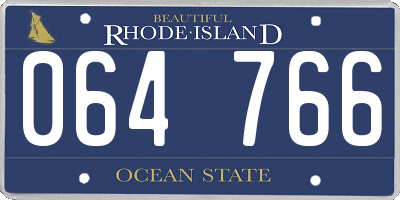 RI license plate 064766