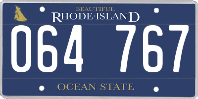 RI license plate 064767