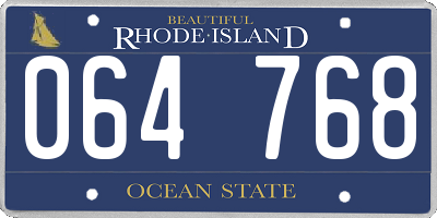 RI license plate 064768