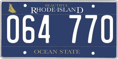 RI license plate 064770