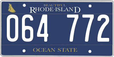 RI license plate 064772