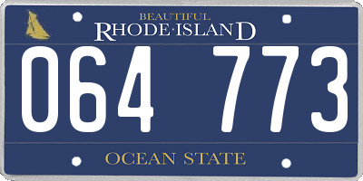 RI license plate 064773