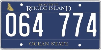 RI license plate 064774