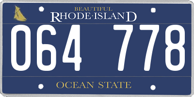RI license plate 064778