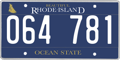 RI license plate 064781