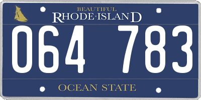 RI license plate 064783