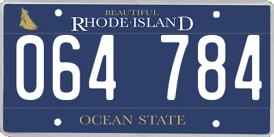 RI license plate 064784